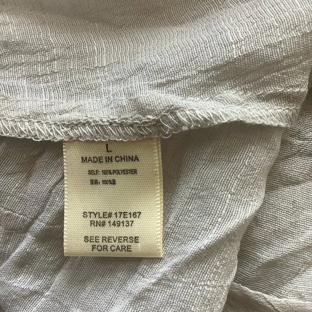 NWT Anthropologie Onetheland Square Neck 3/4 Flutter Sleeved Blouse Boho Top L - Picture 7 of 8